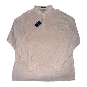 NWT XXL Peter Millar Crown Crafted Polo Cotton Linen Long Sleeve MS25XK33 $225